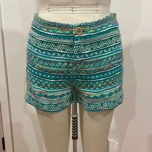 Anthropologie / Bright fun colorful embroidered shorts/ size 0